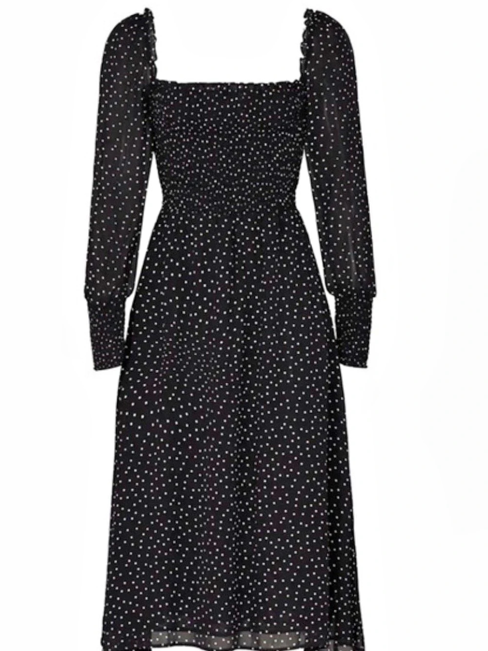 Reformation Polka Dot Midi Dress in Black & White Size S Like New